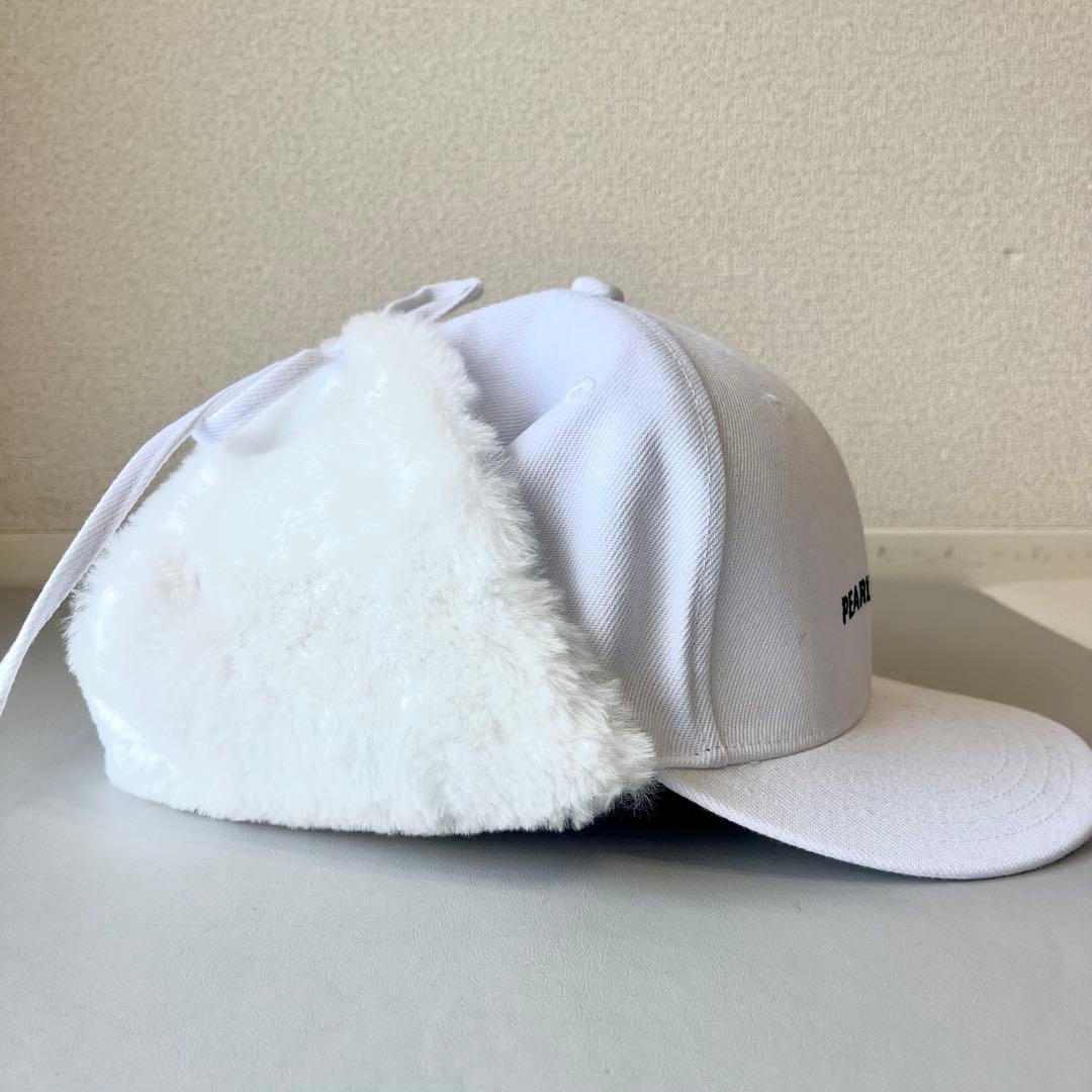 【新品】PEARLYGATESファー付きキャップ　ホワイト　イヤーマフ