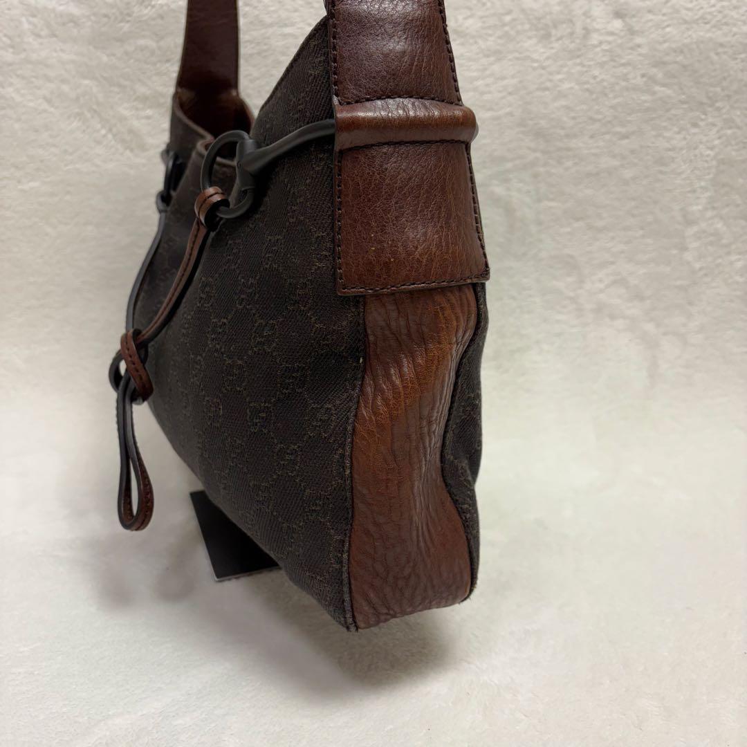 グッチ ワンショルダー ハンドバッグ GGキャンバス レザー ホースビット