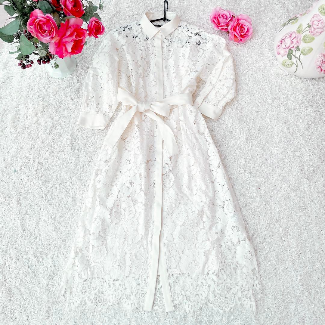 グレースコンチネンタル　コードレースシャツワンピース　ダイアグラム　フラワー