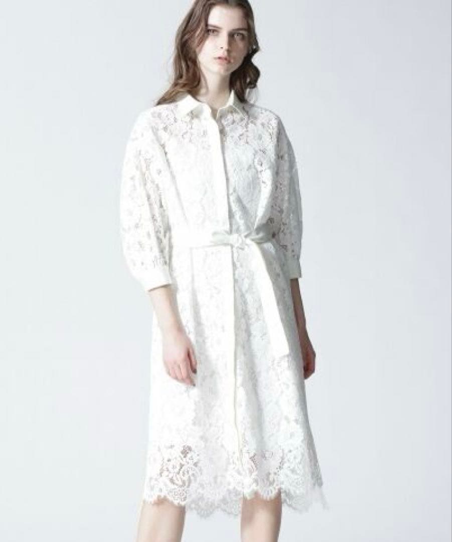 グレースコンチネンタル　コードレースシャツワンピース　ダイアグラム　フラワー