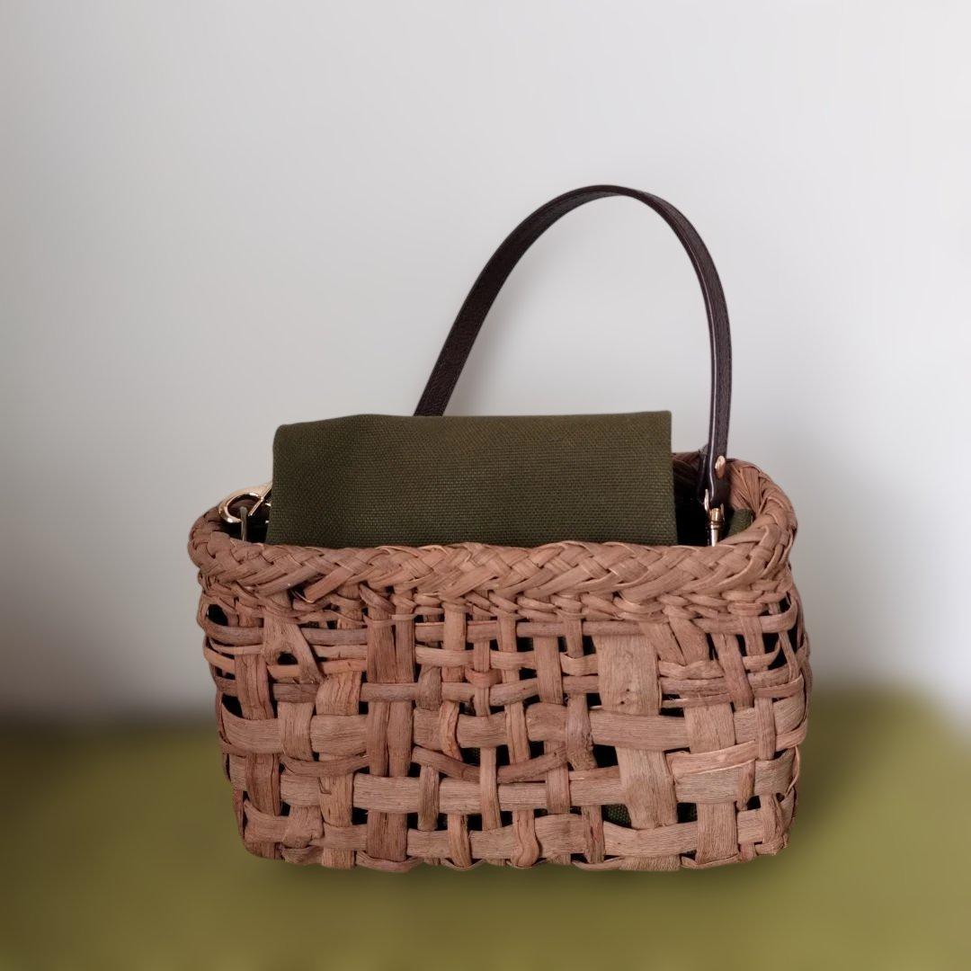 い*福様 山葡萄市松編みショルダーバッグ 約横20高さ12幅6