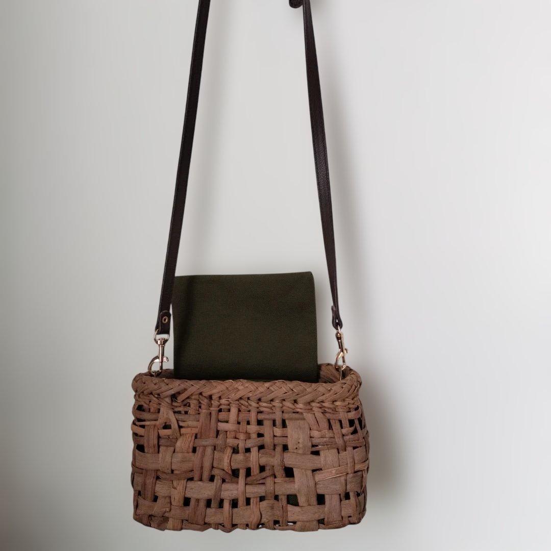 い*福様 山葡萄市松編みショルダーバッグ 約横20高さ12幅6