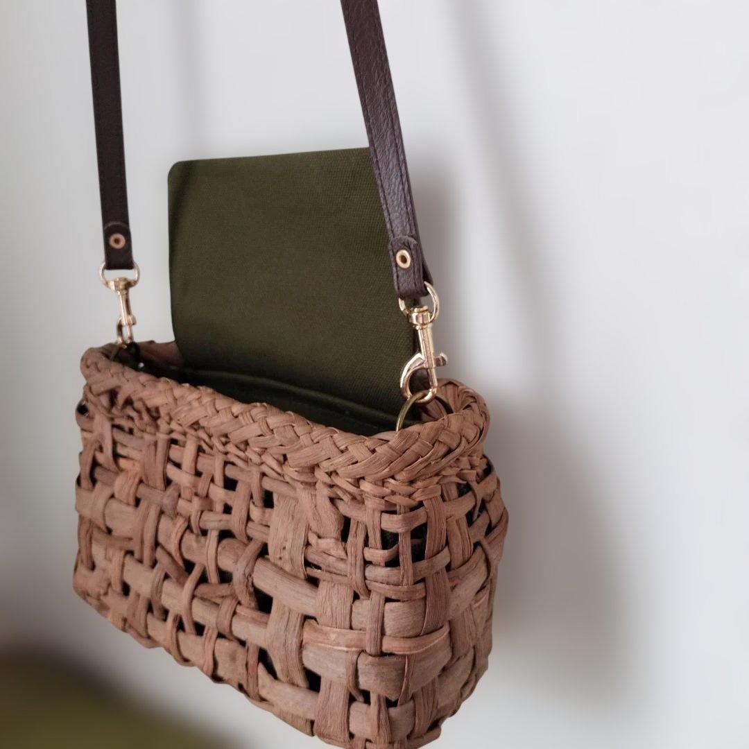 い*福様 山葡萄市松編みショルダーバッグ 約横20高さ12幅6