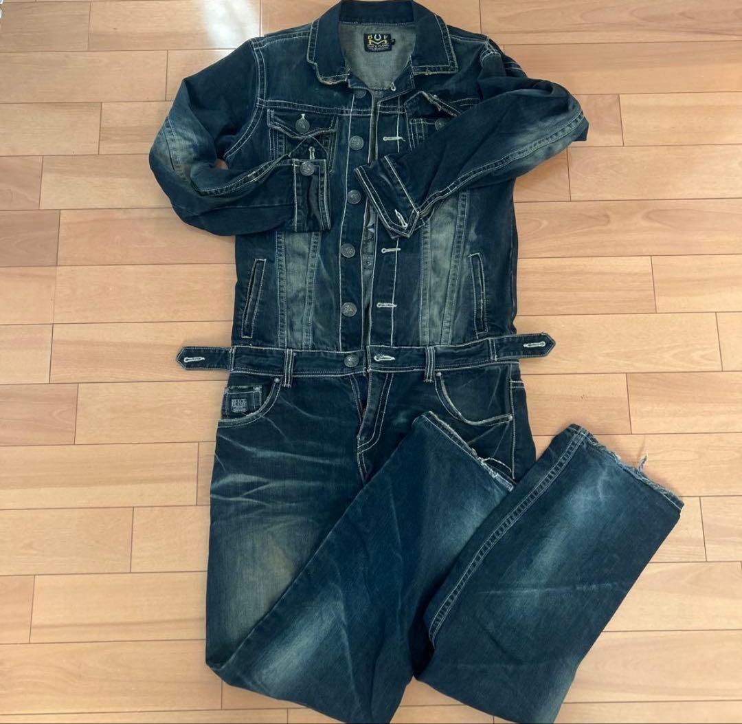 デニムオーバーオール/ダークブルー