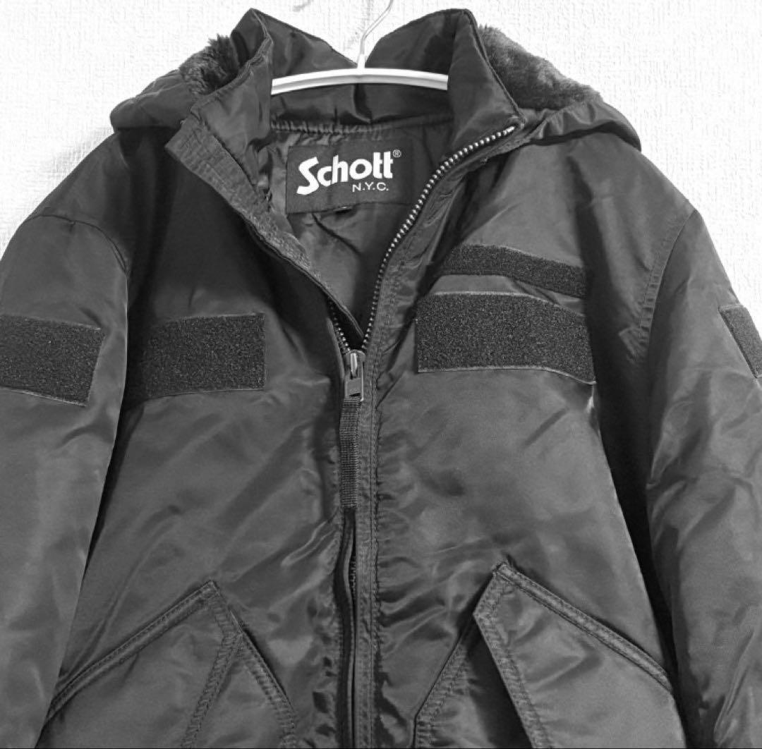 【美品】Schott ブラック MA-1 フライトジャケット S