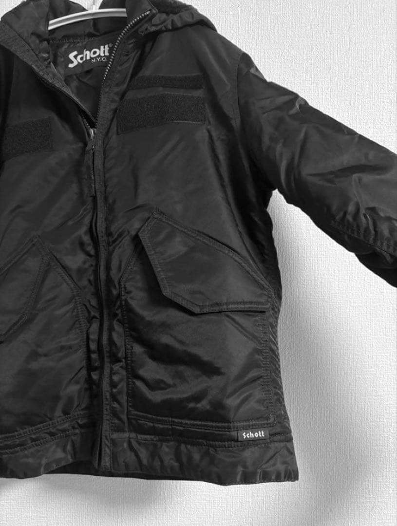 【美品】Schott ブラック MA-1 フライトジャケット S