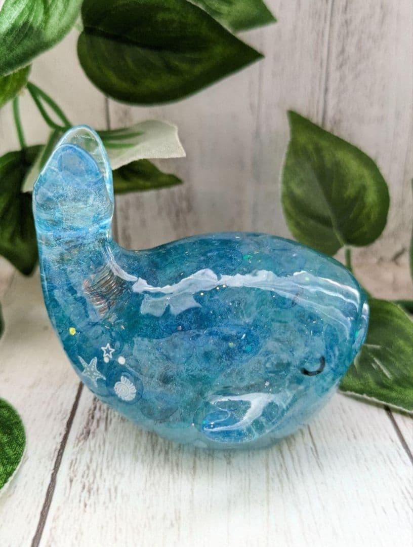 【つる927】クールなおひるねくじらさん形オルゴナイト☆他２点