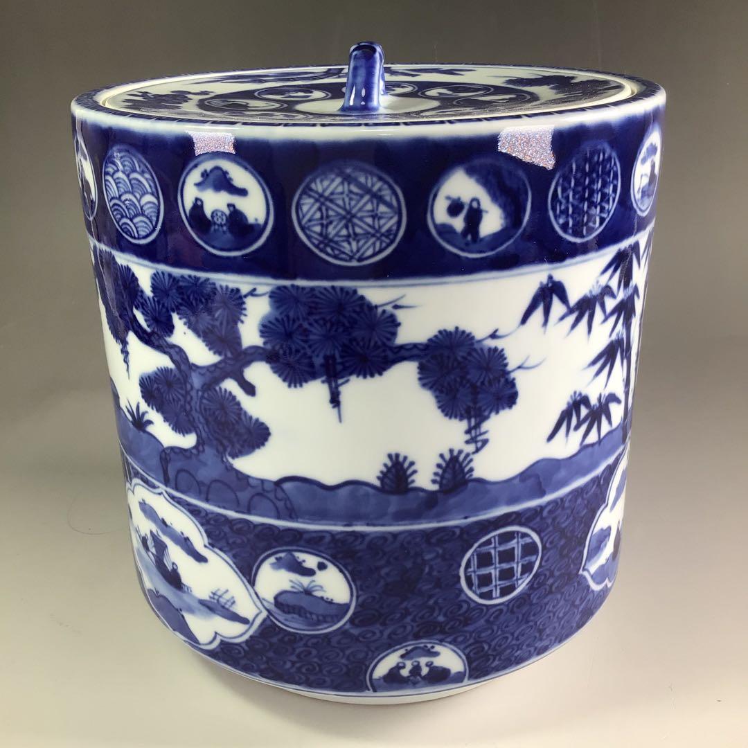 Ｒ２３５　水指　『橋本喜泉造』『祥瑞写松竹梅』『一重口水指』　共箱　茶道具