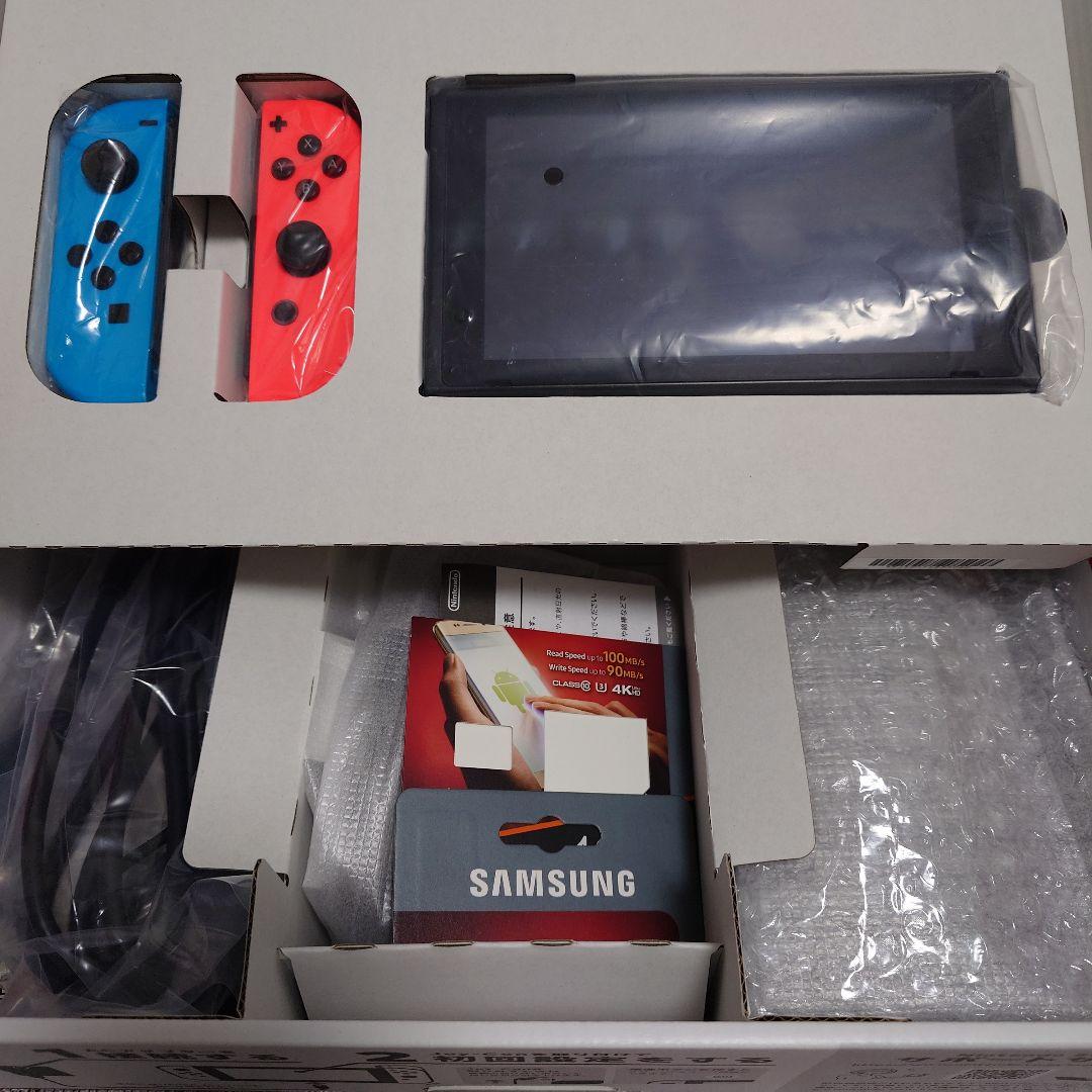 Nintendo Switch 本体セット、ハンドル、128GB SDカード付属