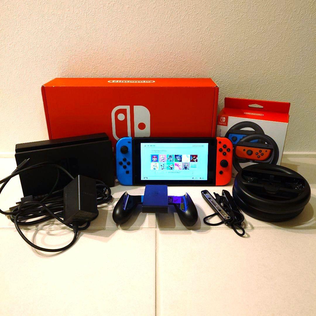 Nintendo Switch 本体セット、ハンドル、128GB SDカード付属