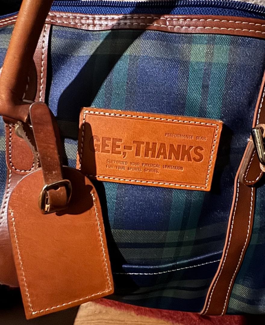 Vintage チェック　ボストンバッグ