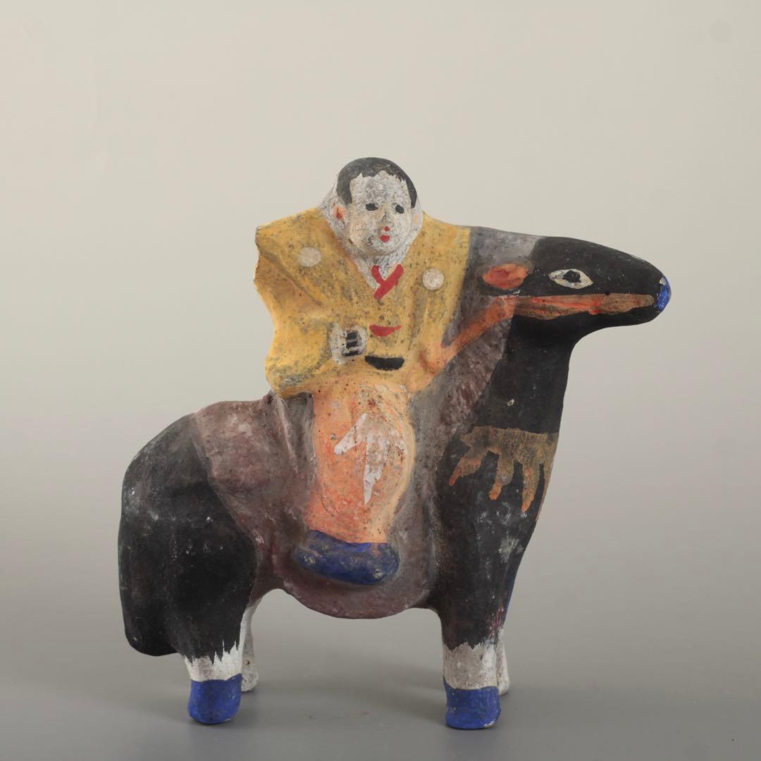 大和出雲人形 馬乗り小姓 土人形 民芸 郷土人形 郷土玩具 古道具 アンティーク