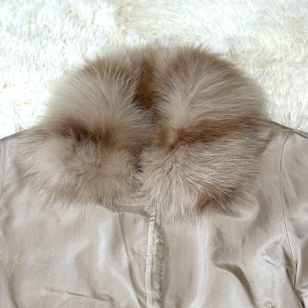 BALMAIN リバーシブル 毛皮ハーフコート フォックスファー シルク