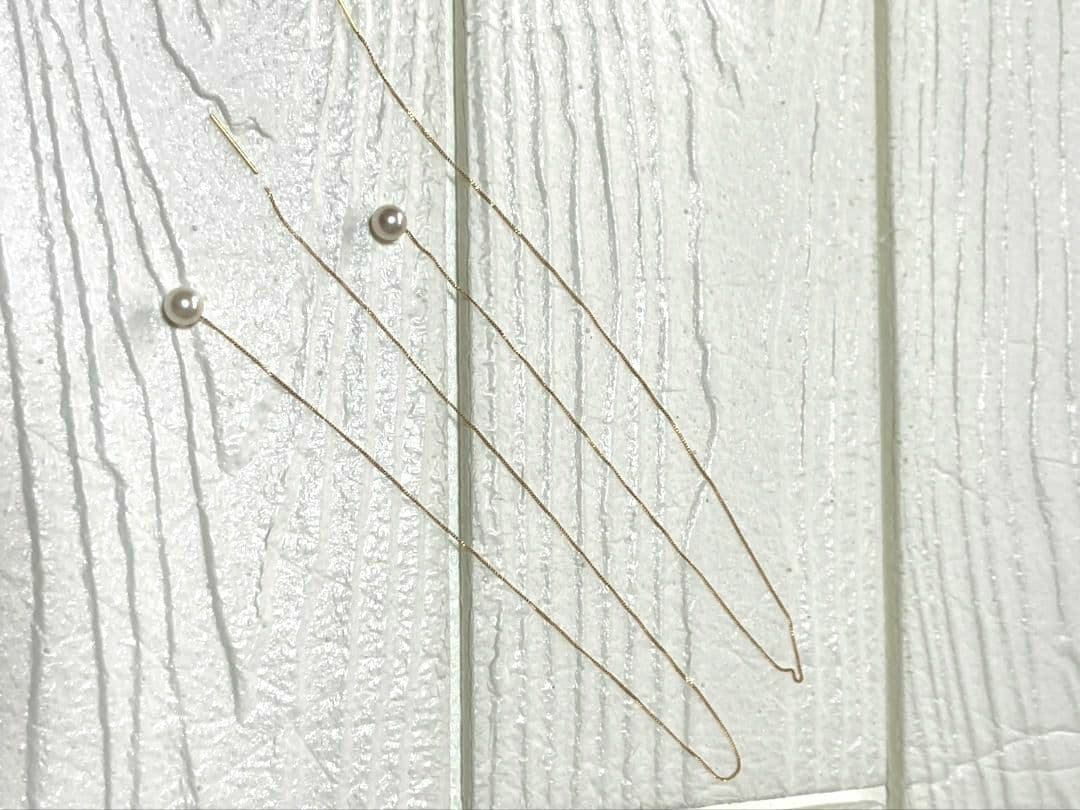 本日のみお値下げ K18 あこや チェーン ピアス