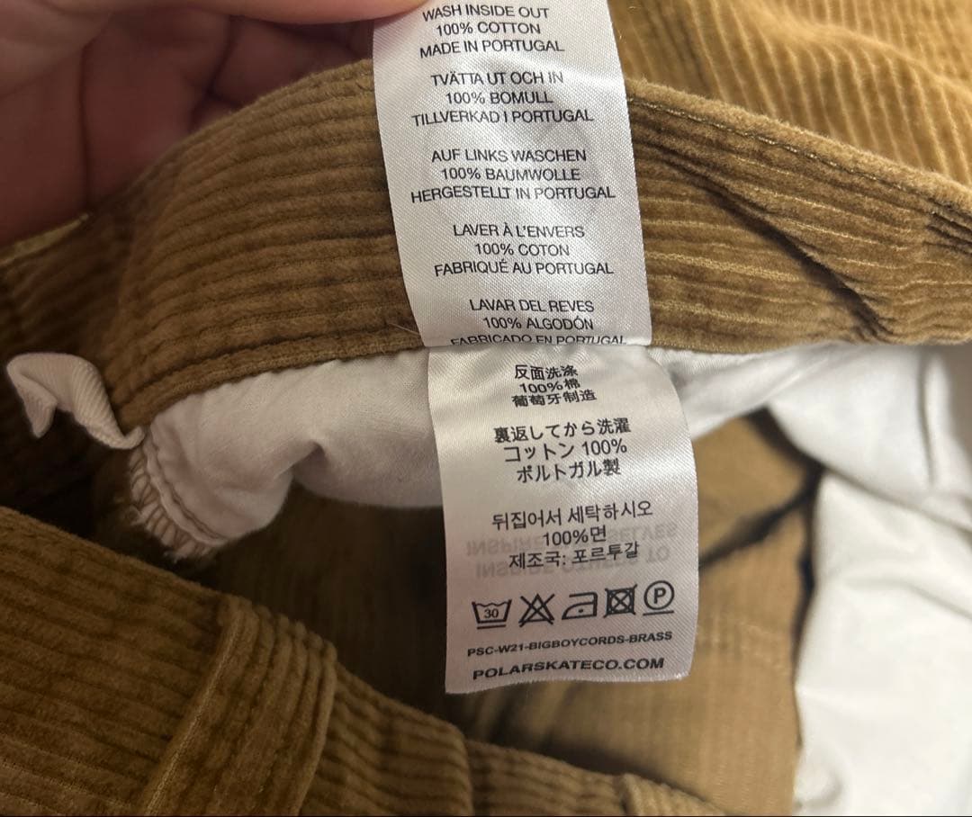 0*t様 polar skate big boy コーデュロイ　S