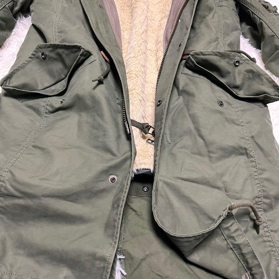 【美品】アメリカンラグシー モッズコート オリーブ Ｍ 4way ラクーンファー