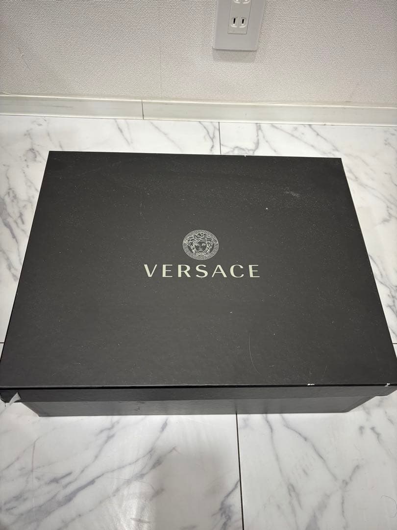 VERSACE ブラックレザーサンダル サイズ36