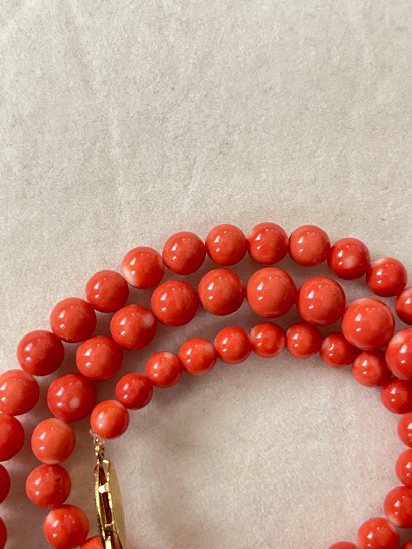 珊瑚サンゴネックレス10.6mm、重约34.5g