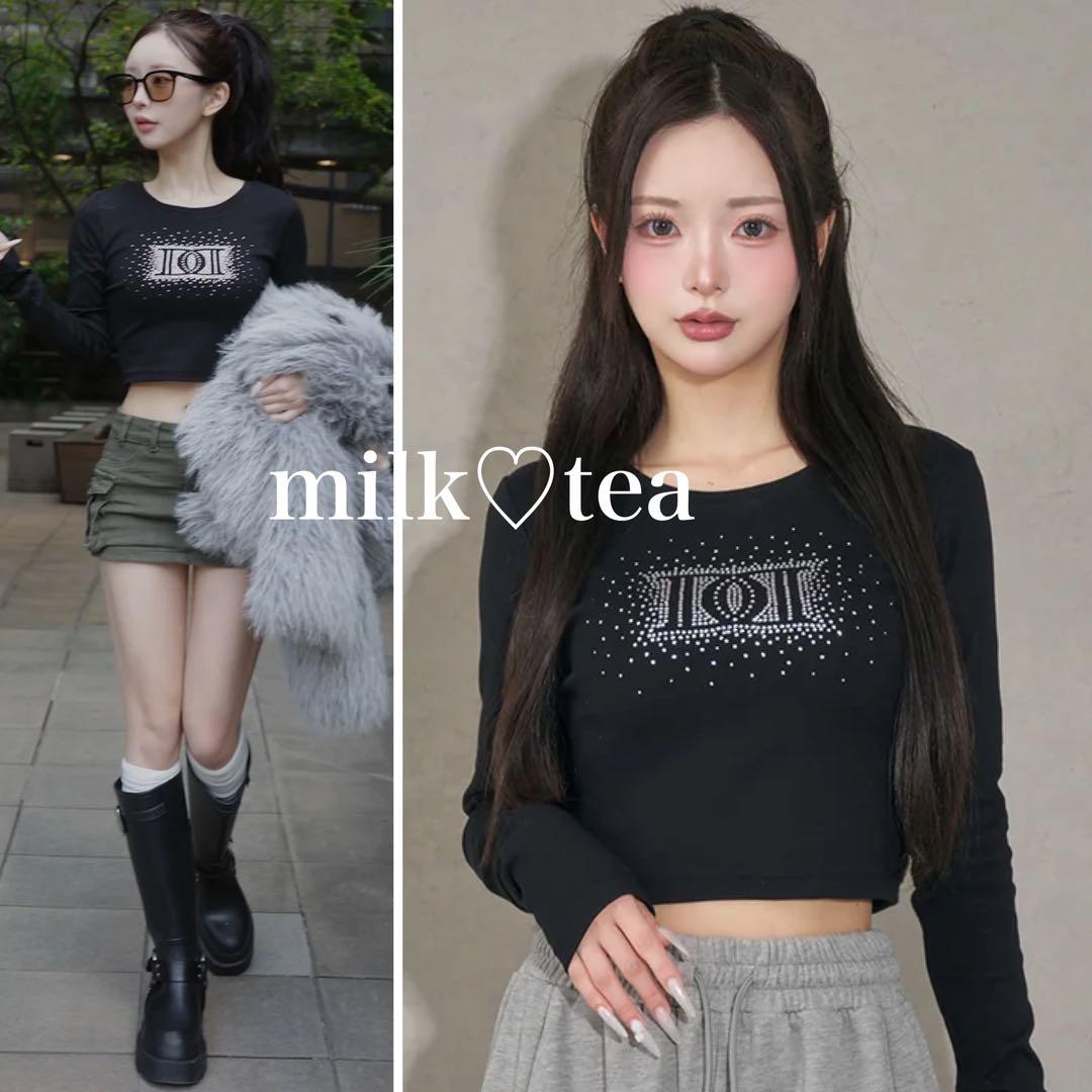 新品タグ付 シャイニーDDロゴコンパクトロングTシャツ ブラック ダーリッチ