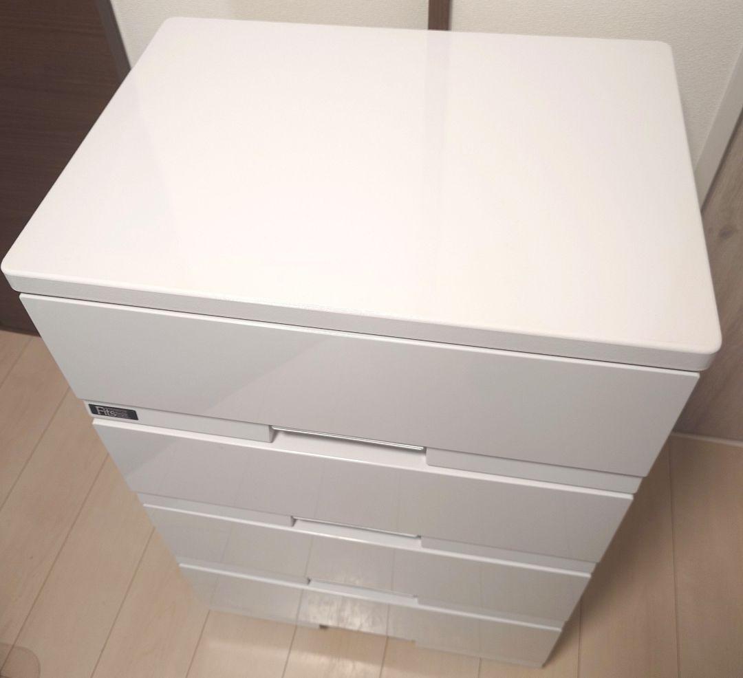 フィッツプレミアム ホワイト 幅55㎝ 4段 チェスト