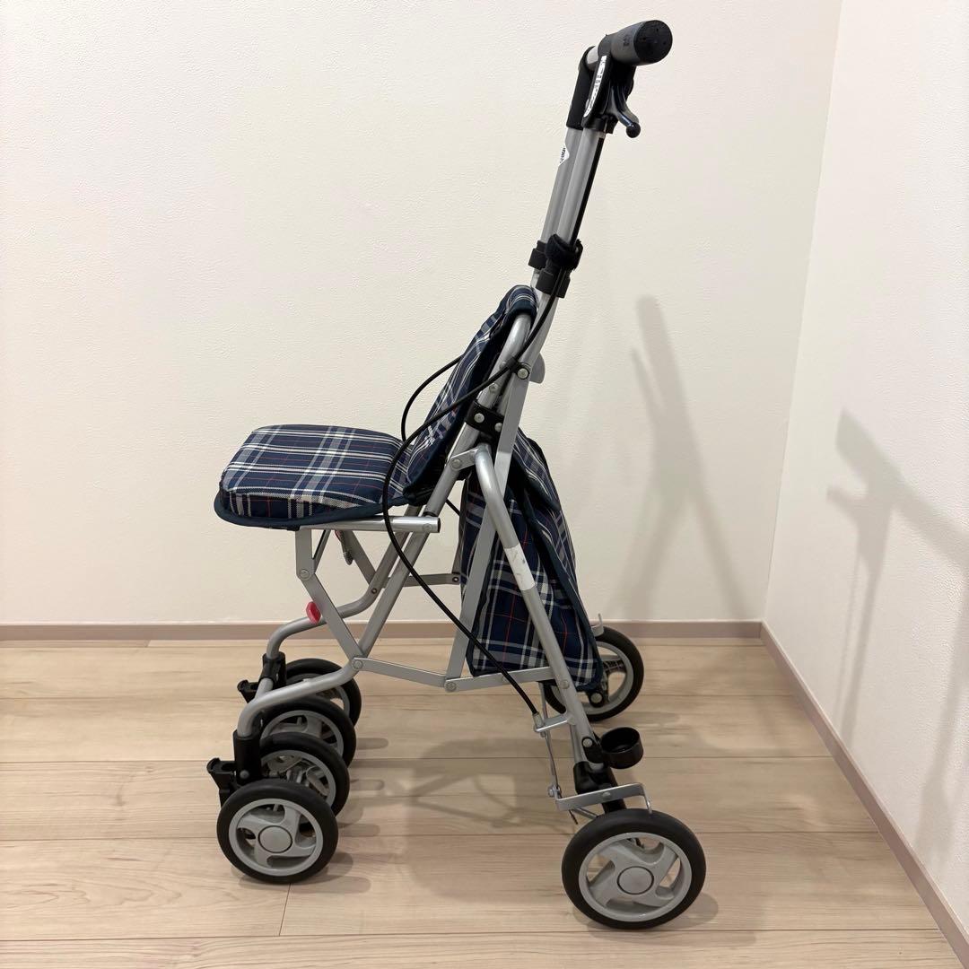 【極美品】島製作所 サニーウォーカー AW-RB シルバーカー 軽量 説明書付き