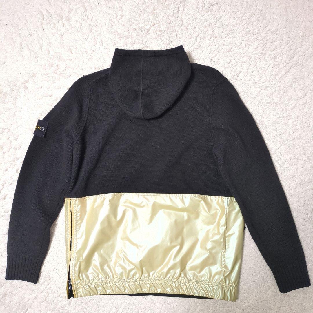 STONE  ラムウール コーティング ニットパーカー ゴールド M