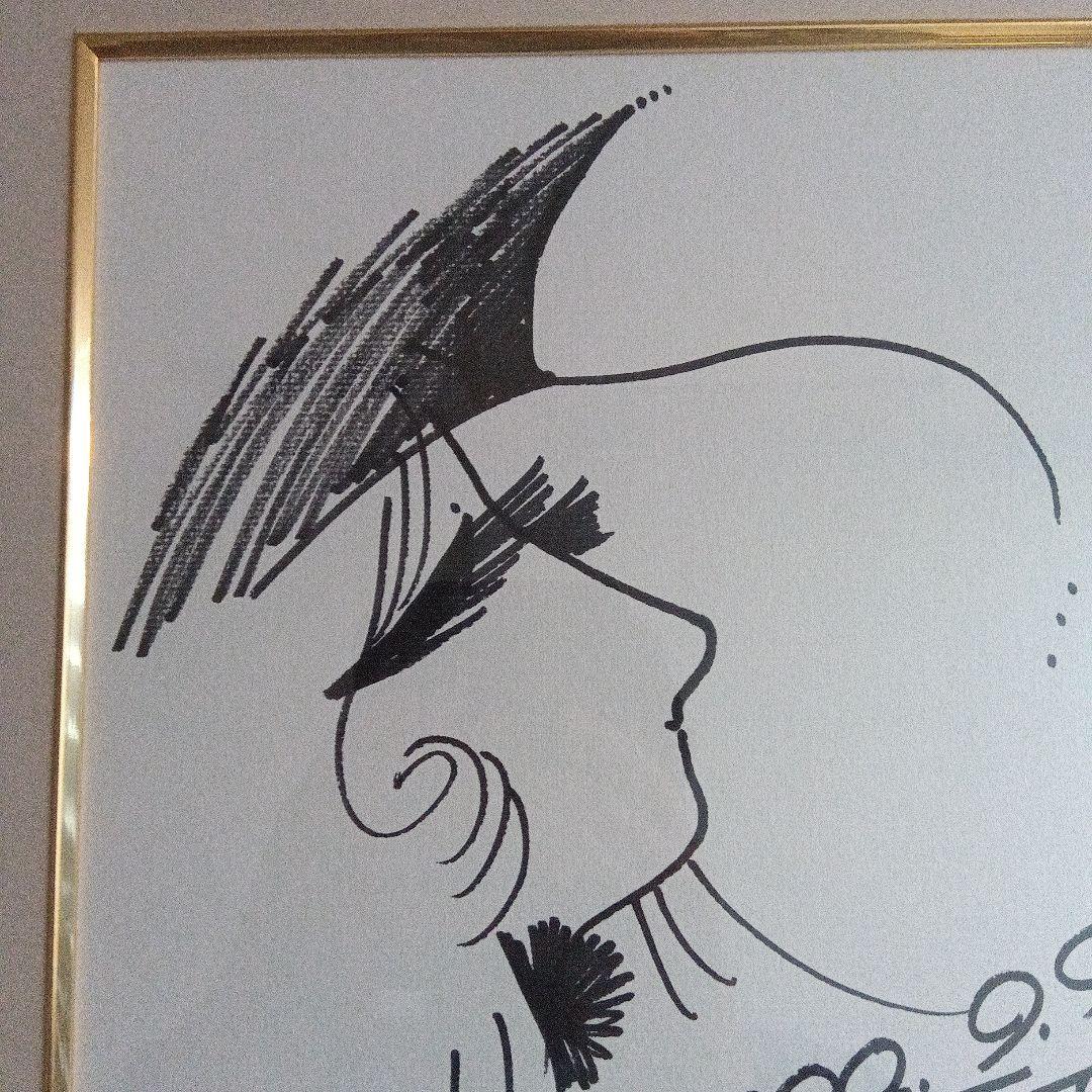 【真作】松本零士 直筆サイン色紙 銀河鉄道999★メーテル (額縁付)