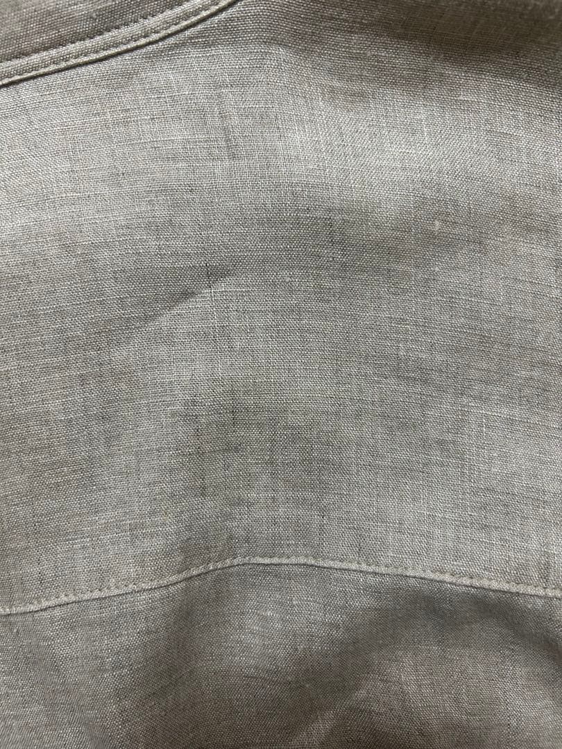 nest robe ブラックリネンバンドカラーワンピース