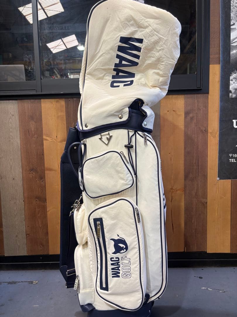 WAAC キャディバッグ ホワイト・ネイビー