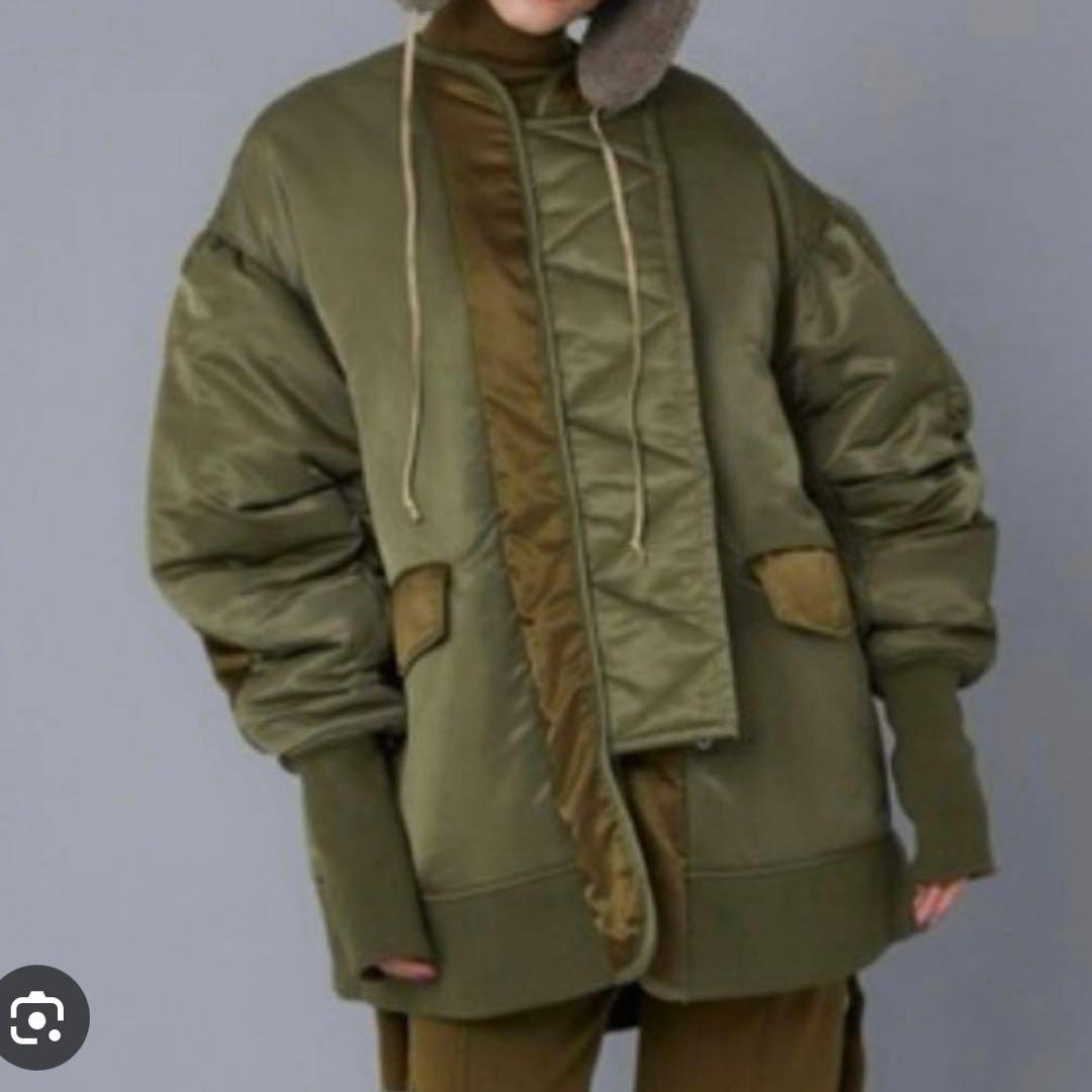 HeRIN.CYE Aラインバイカラー MA1ジャケット