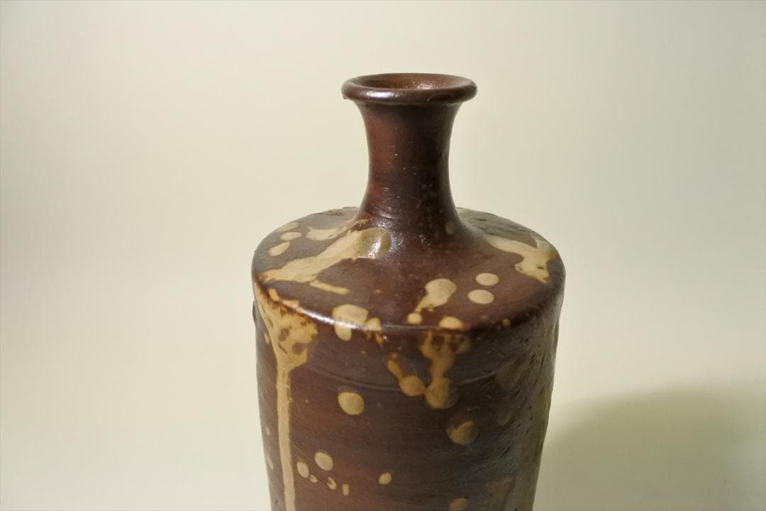 江戸前期　古備前　蝋燭徳利　アンティーク　骨董品　酒器　花生