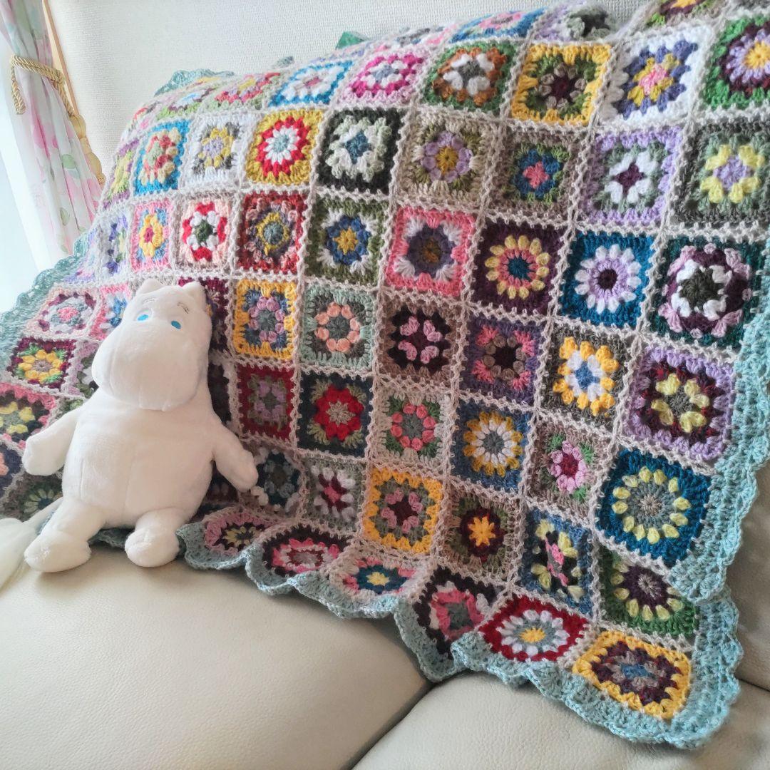 ひとみっちさま専用✩.*˚手編みブランケット★ティファニーブルー