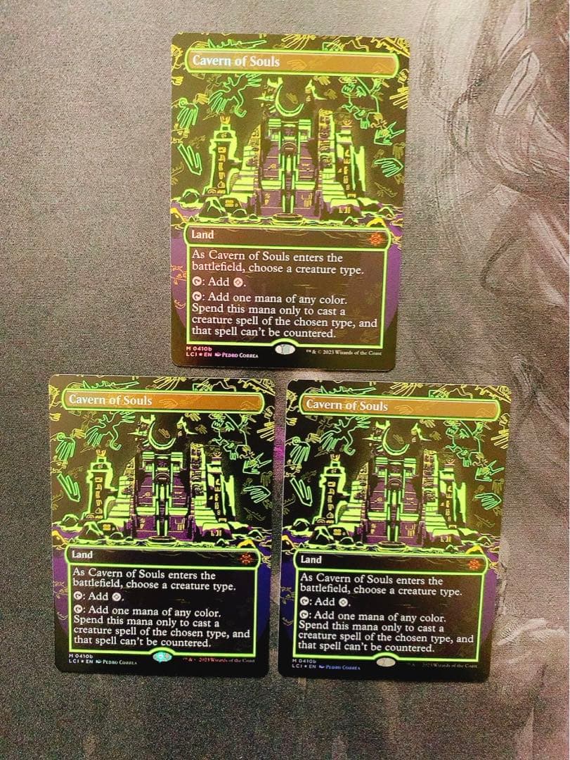 【foil】魂の洞窟　ネオンインク　英語　黄色　3枚セット