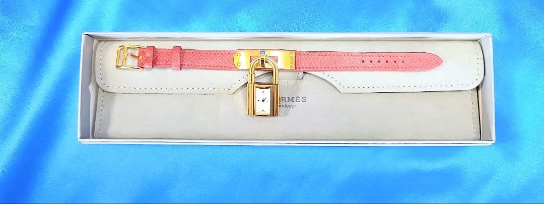 HERMES エルメス ケリーウォッチ ゴールド 赤レザーバンド 可動未確認