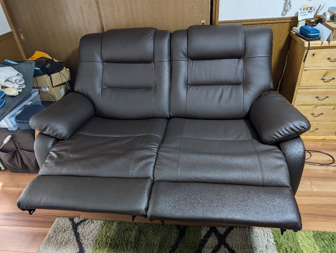 2人掛け電動リクライニングソファー