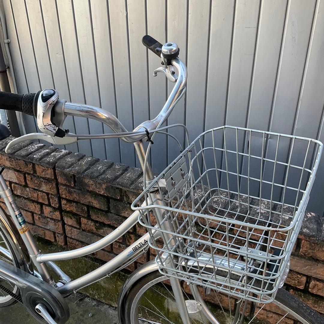 ブリヂストン 自転車 ベルトラ 27インチ 変速/鍵/オートライト/カゴ付き