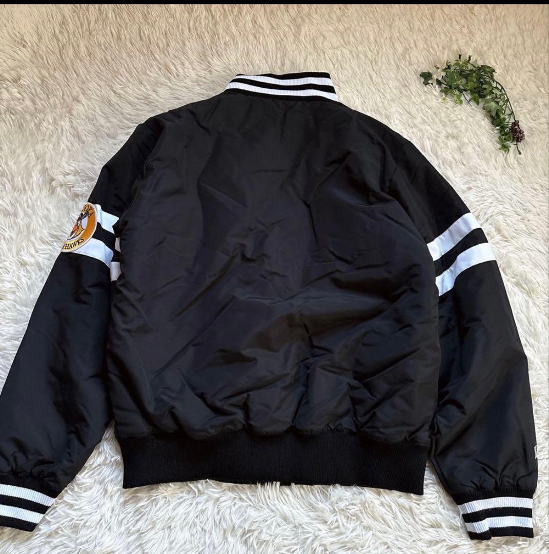 美品福岡ソフトバンクホークススタジャンマジェスティックサイズ Lジャンパー