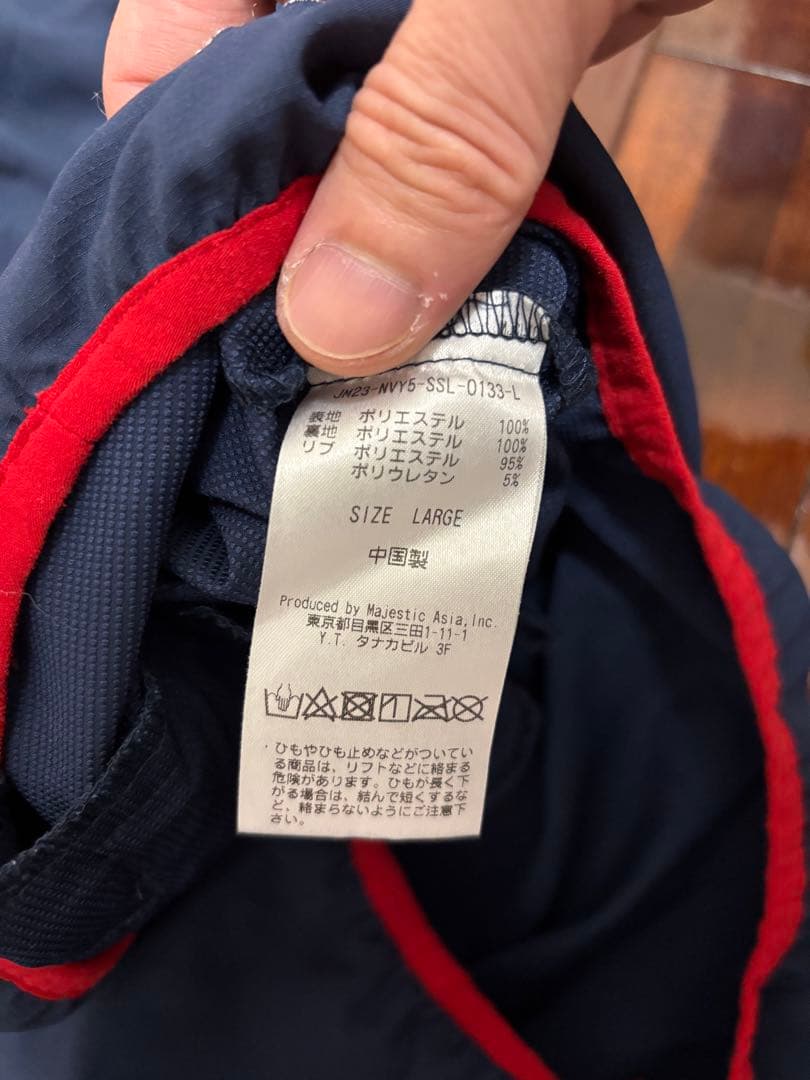 埼玉西武ライオンズ選手着用Majestic ジャケット ネイビー/レッド 57