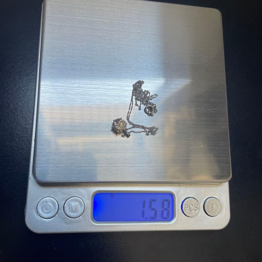 PT999/PT850天然ブラウンダイヤモンド1.30ctネックレス　新品仕上げ