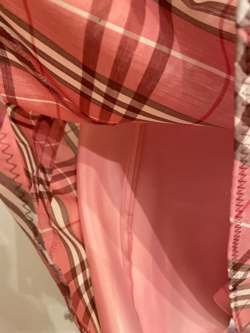 BURBERRY ピンク チェック ノースリーブ ワンピース　サイズ36