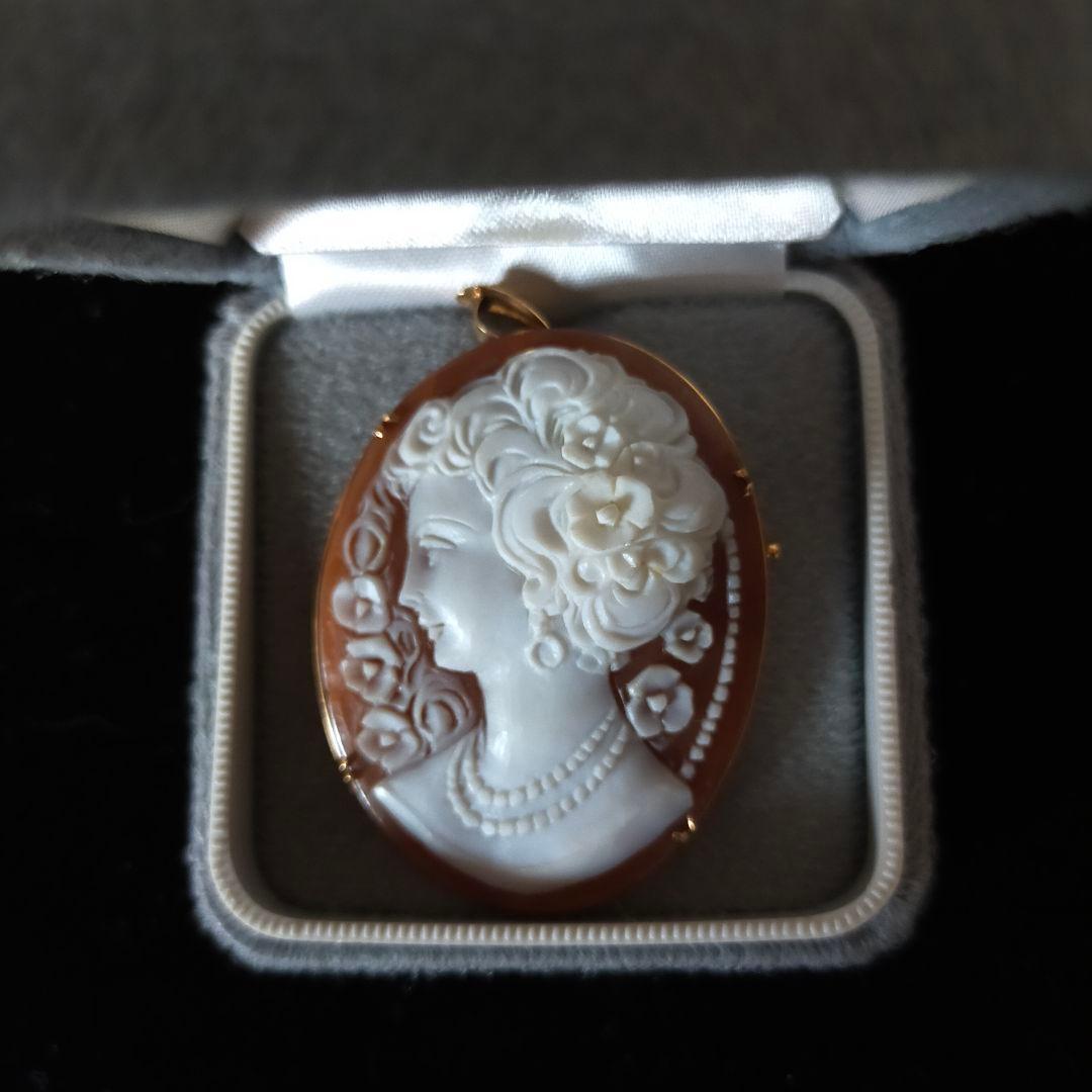 18K カメオブローチペンダント