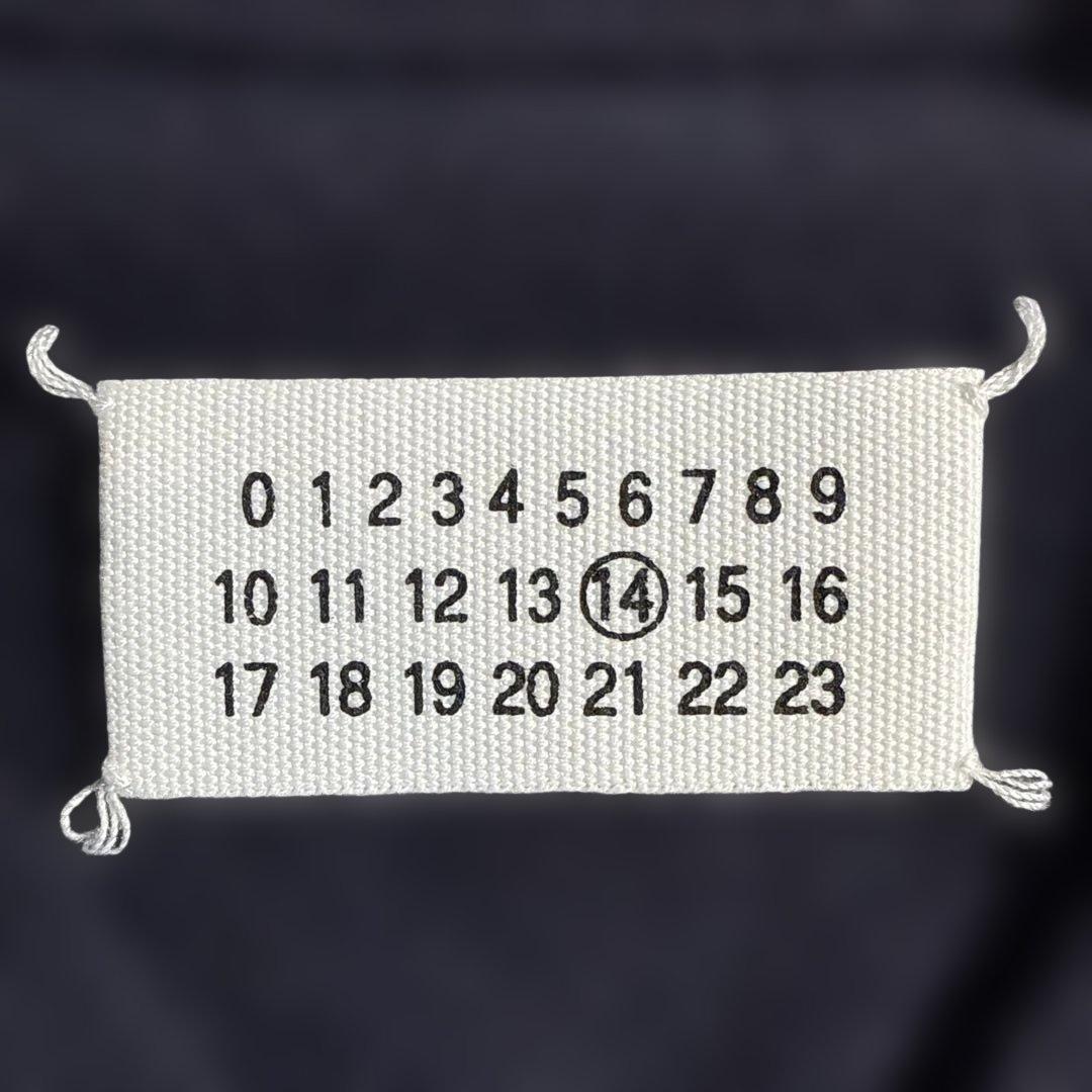 極美品 メゾンマルジェラ ラムレザーエルボーパッチニット ネイビー S-M相当