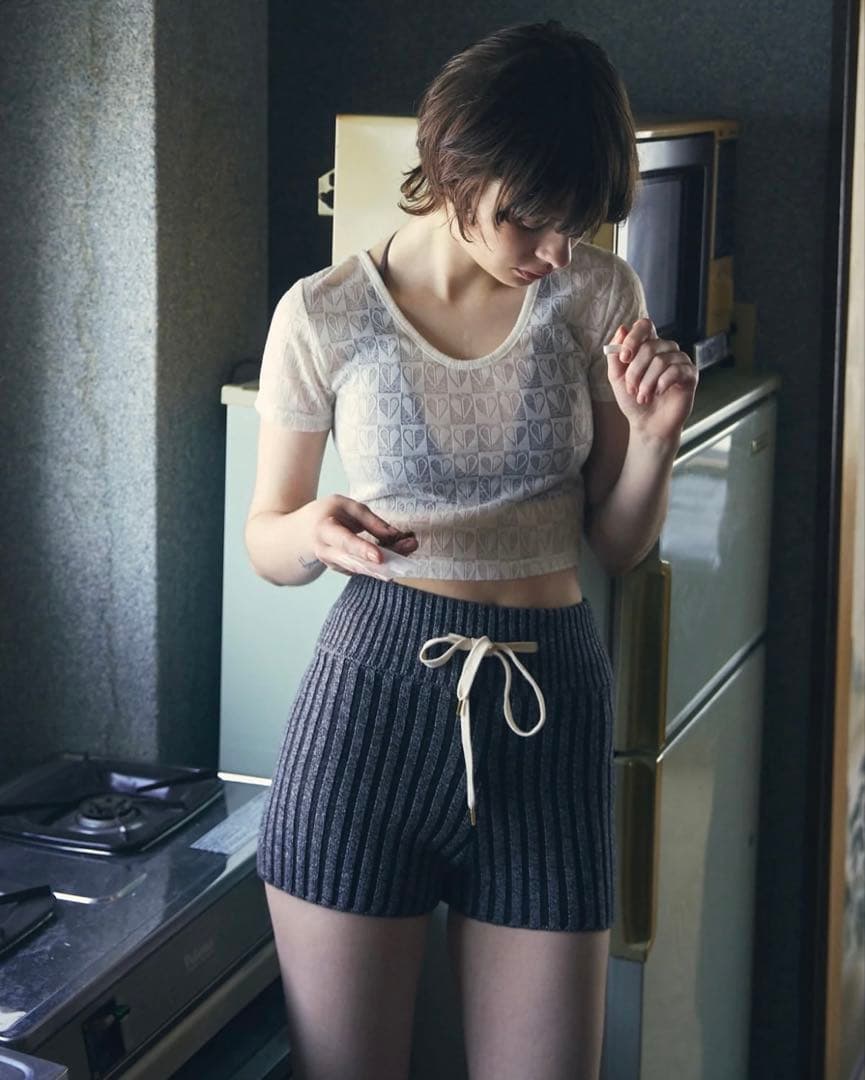 パンツ Contrast Knit Shorts