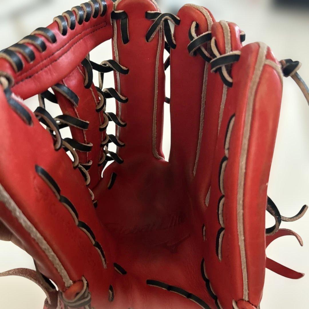 Mizuno 赤 硬式グローブ　外野用