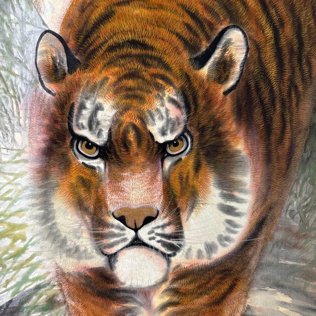 猛虎　瑞雪　掛軸