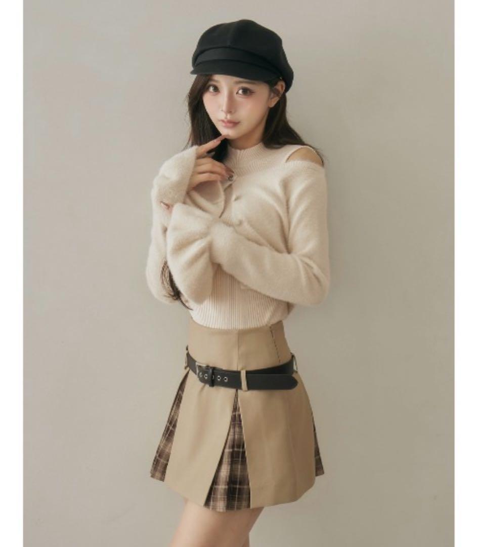 darich チェックドッキングミニスカート S