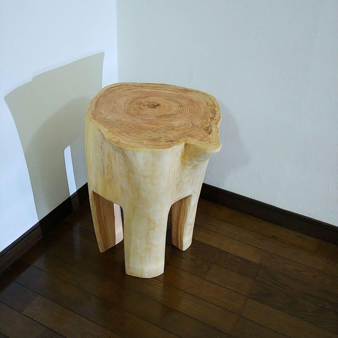 丸太スツール　丸太サイドテーブル　ヒノキ根元