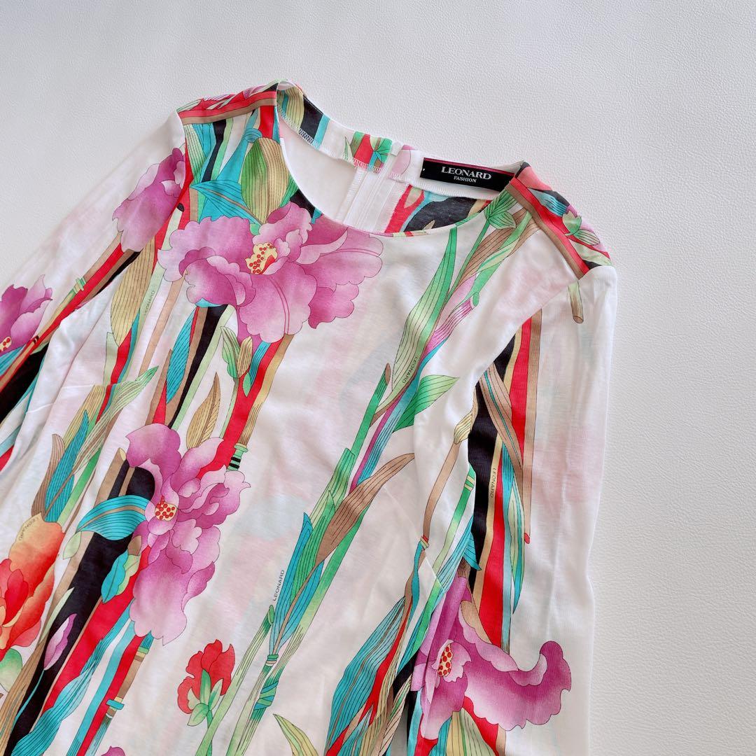 もりごん様✨ LEONARD レオナール　チュニック　ワンピース　花柄　トリム