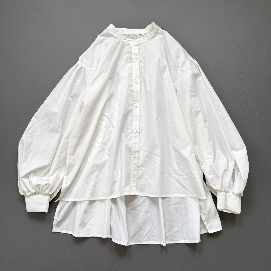 25SS 美品✨ビアズリー ソデリブフレアシャツ バンドカラー シャツブラウス