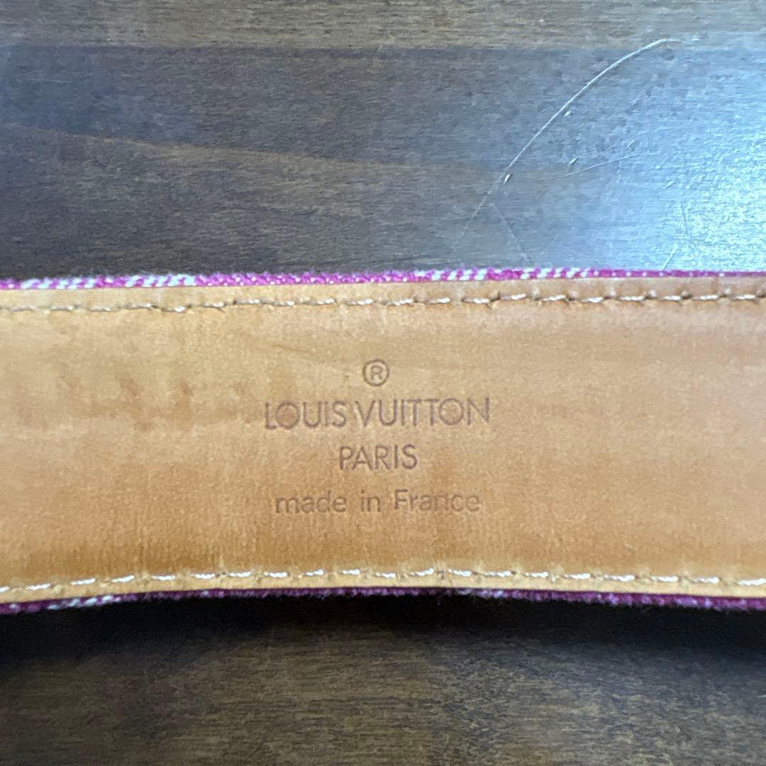 LOUIS VUITTON ルイ ヴィトン モノグラム デニム ベルト ピンク